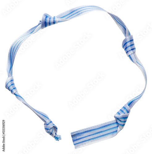 Isolated striped ribbon frame in a marine style