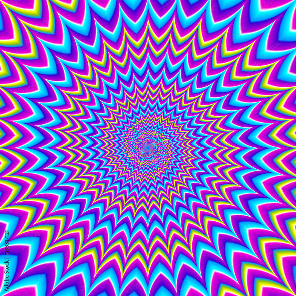 The pulsing spirals. Motion illusion. The pulsing spirals. Motion illusion.