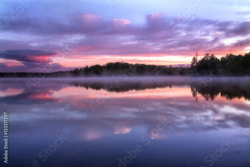 Fototapeta Naklejka Na Ścianę i Meble -  Fog on Hagerman Lake