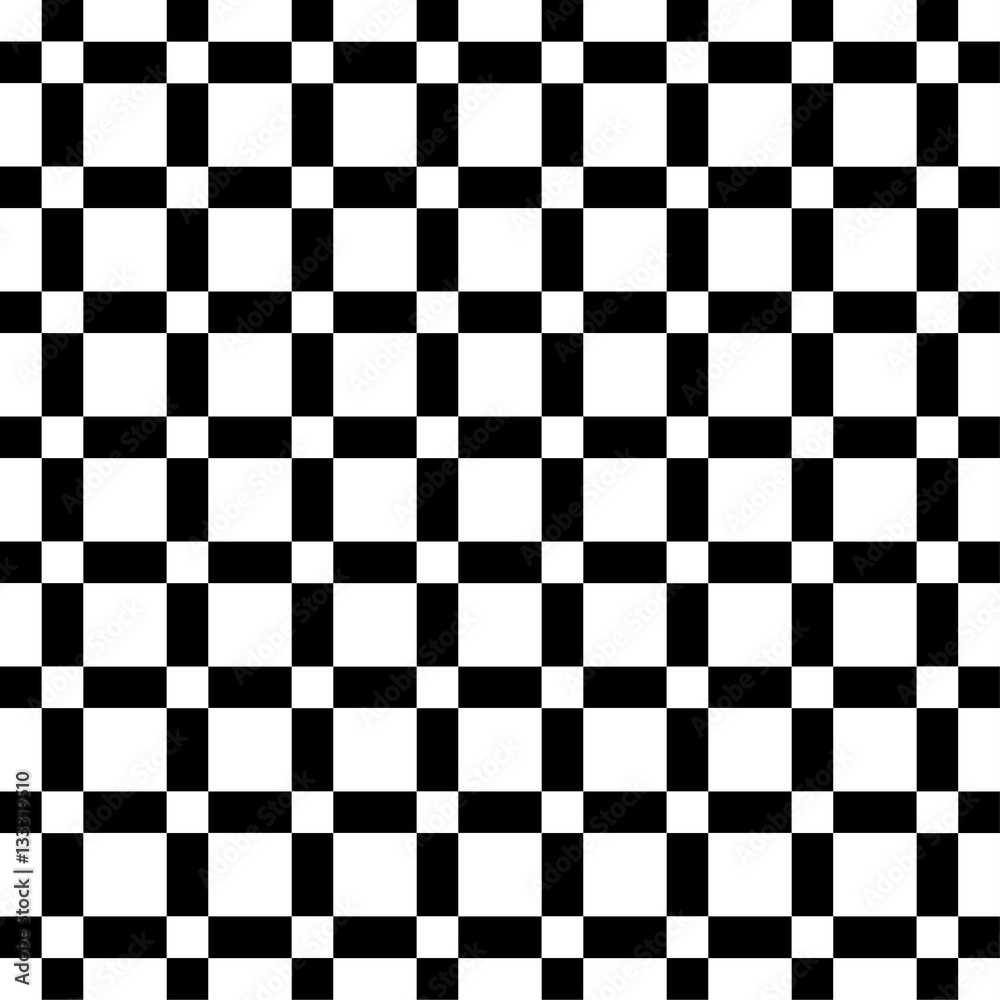 Fototapeta premium Abstract geometric seamless pattern with squares. Simple black and white background.Vector illustration. Monochrome classic design.
