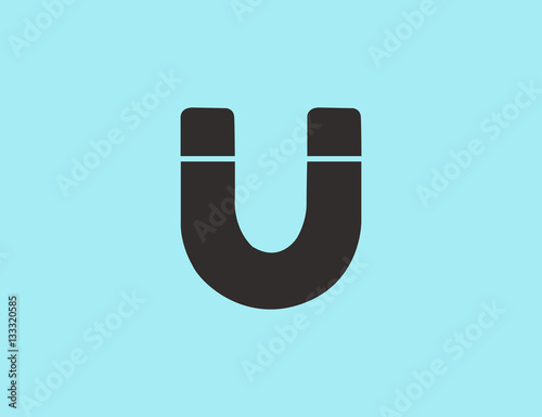 Vector flat magnet symbol icon