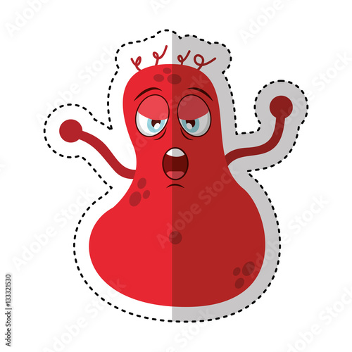 bacterium comic character icon vector illustration design