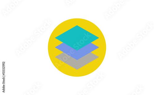 Vector colorful flat layers icon