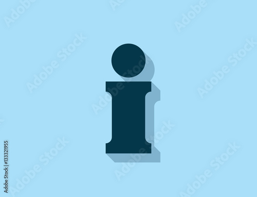 Vector flat information symbol icon with long shadow