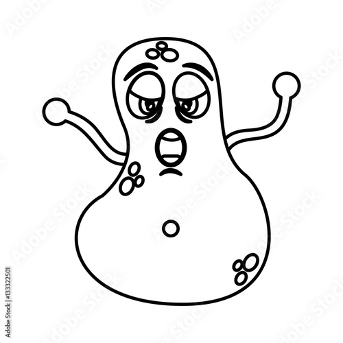 bacterium comic character icon vector illustration design