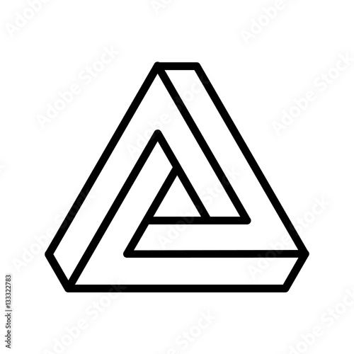Triangle Logo Abstract Infinite impossible loop vector design template. Corporate icon logotype. Creative Square infinity lineart concept. Logic Puzzle. Infinite Triangular ring