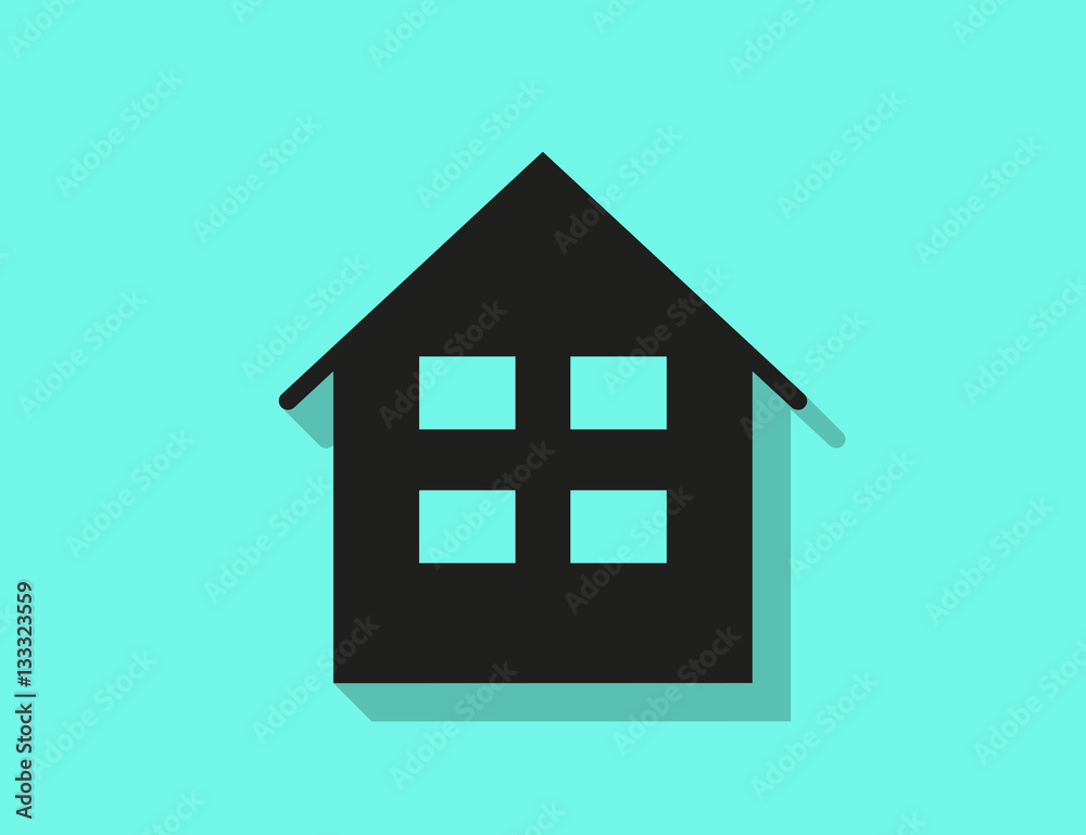 Vector house icon with long shadow effect Vector house icon with long shadow effect