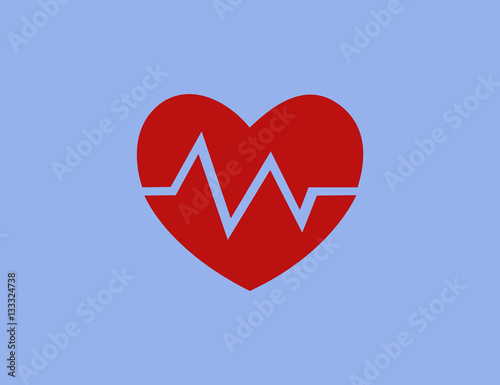 Vector modern flat heart medical rate icon
