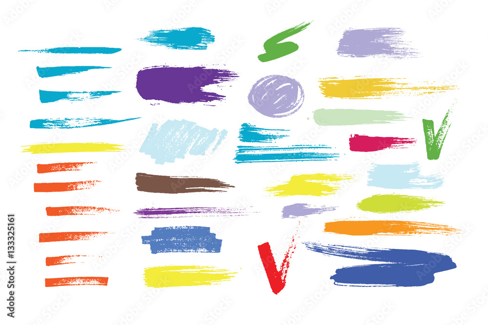 Grunge hand drawn brush stroke vector set. Grunge hand drawn brush stroke vector set.