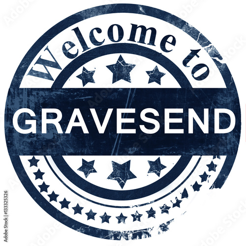 Gravesend stamp on white background photo