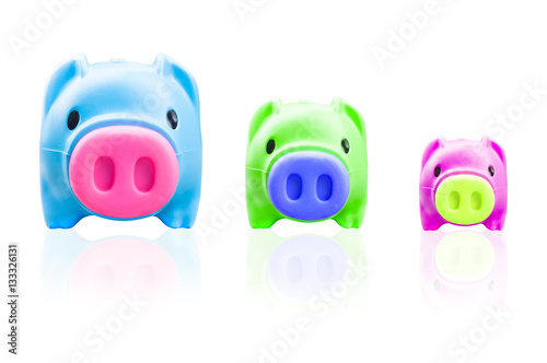 Piggy bank isolated on white background, finance theme