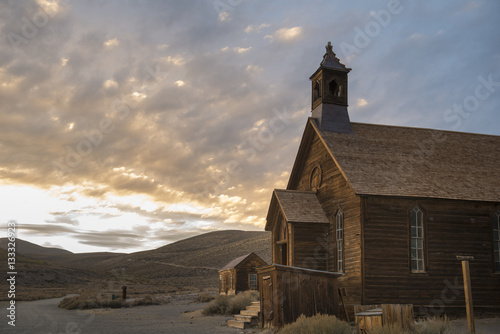 Methodist Church at Sunset, Ghost Town of Bodie photo