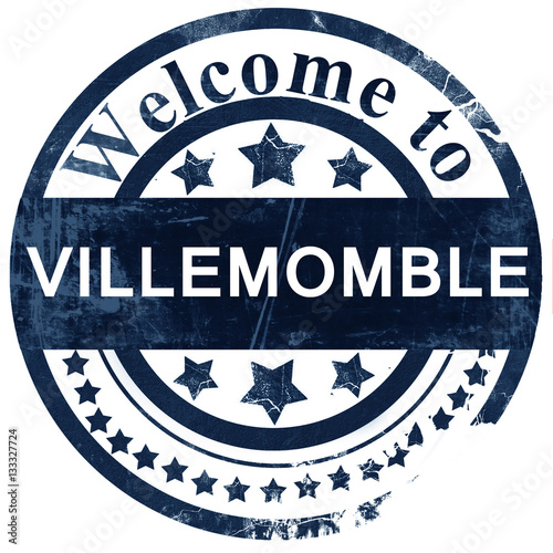 villemomble stamp on white background photo