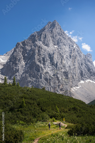 Mountain hiker in alpine landscape, Austria