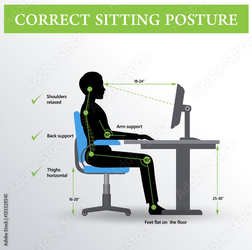 Ergonomics. Correct sitting posture