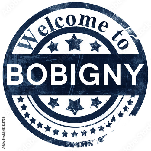 bobigny stamp on white background photo