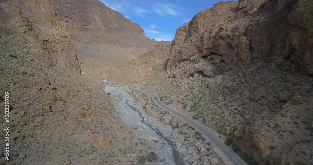 Aerial, Gorges Du Todra, Todra Gorge, Morocco. Ungraded Material Aerial, Gorges Du Todra, Todra Gorge, Morocco. Ungraded Material