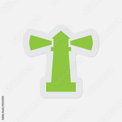 simple green icon - lighthouse