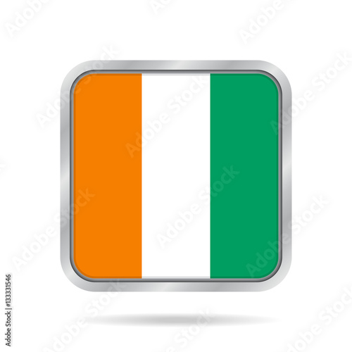Flag of Ivory Coast. Metallic gray square button. Free Download Flag of Ivory Coast. Metallic gray square button. - GFXLoad