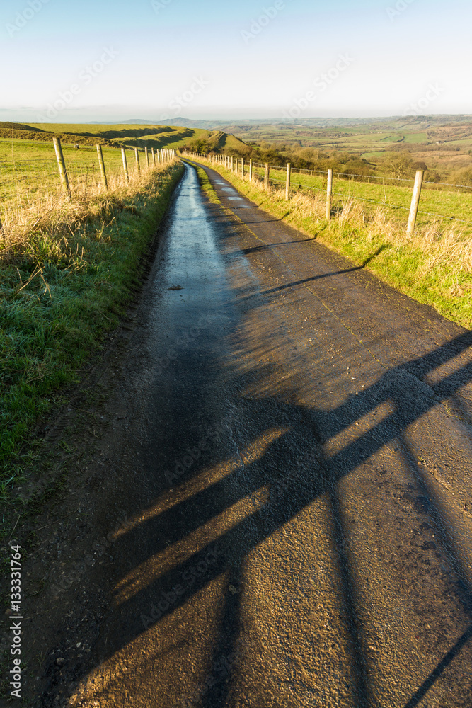 Winter day on English hill Winter day on English hill