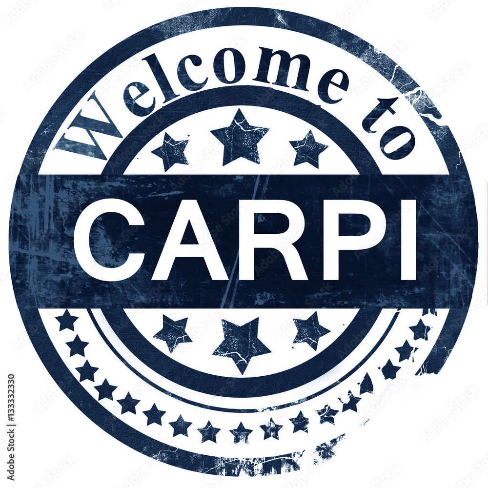 Carpi stamp on white background