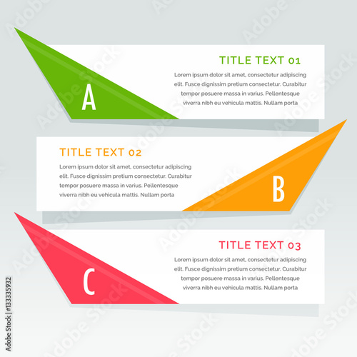 three steps infographic options banner photo