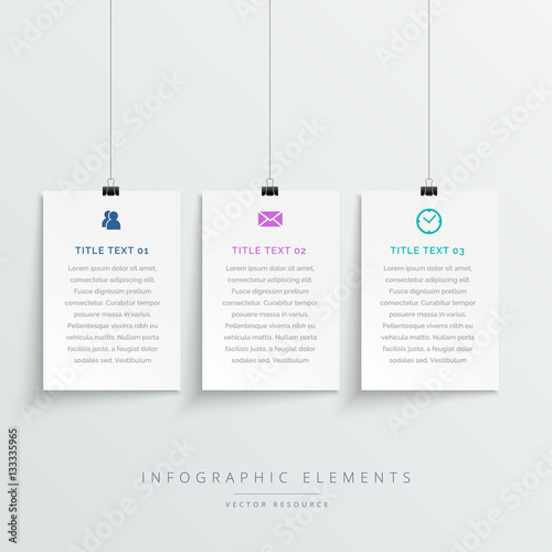 amazing hanging white banners infographic template photo