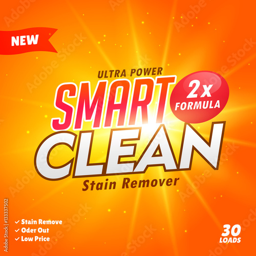cleaning and washing detergent packaging design template