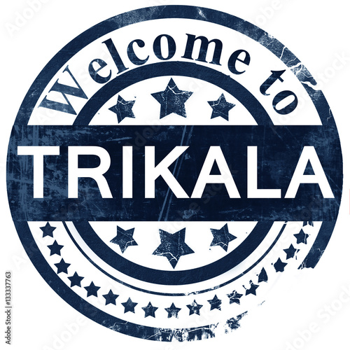 Trikala stamp on white background photo