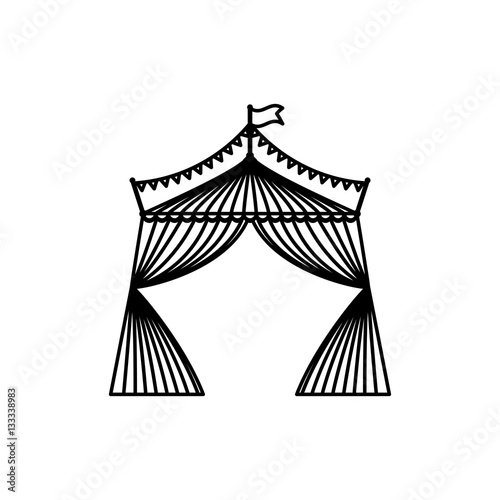 Circus tent festival icon vector illustration graphic design