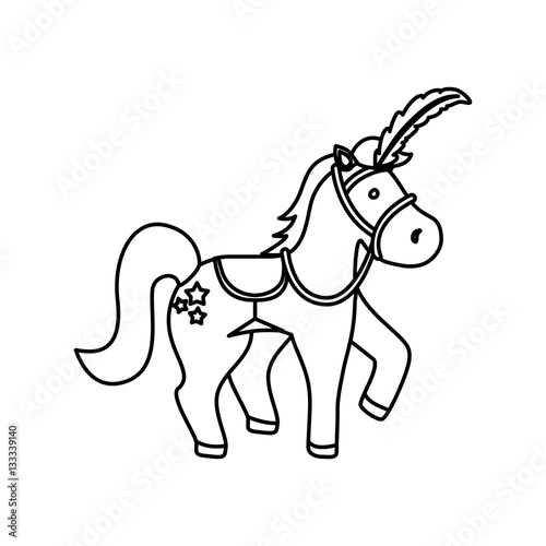 circus horse cartoon icon vector illustration graphic design