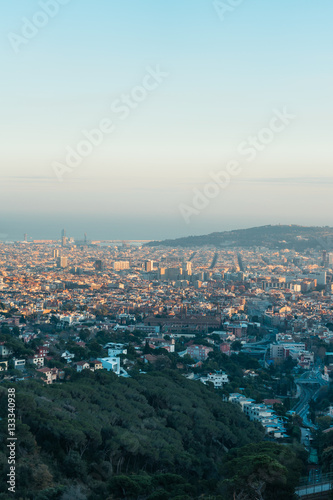 high formated picture of barcelona city in panoramic overview with clean colors © Robert Herhold
