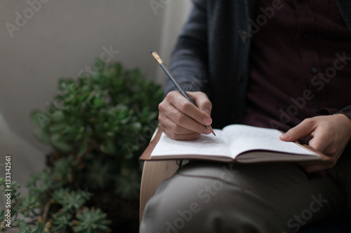 Obraz na plátně Taking Notes in Journal