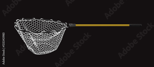Bilde på lerret Fishing Landing net isolated on white