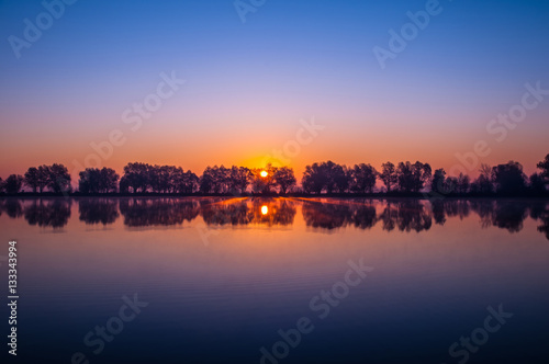 Beautiful sunrise on a fishing © FedBul