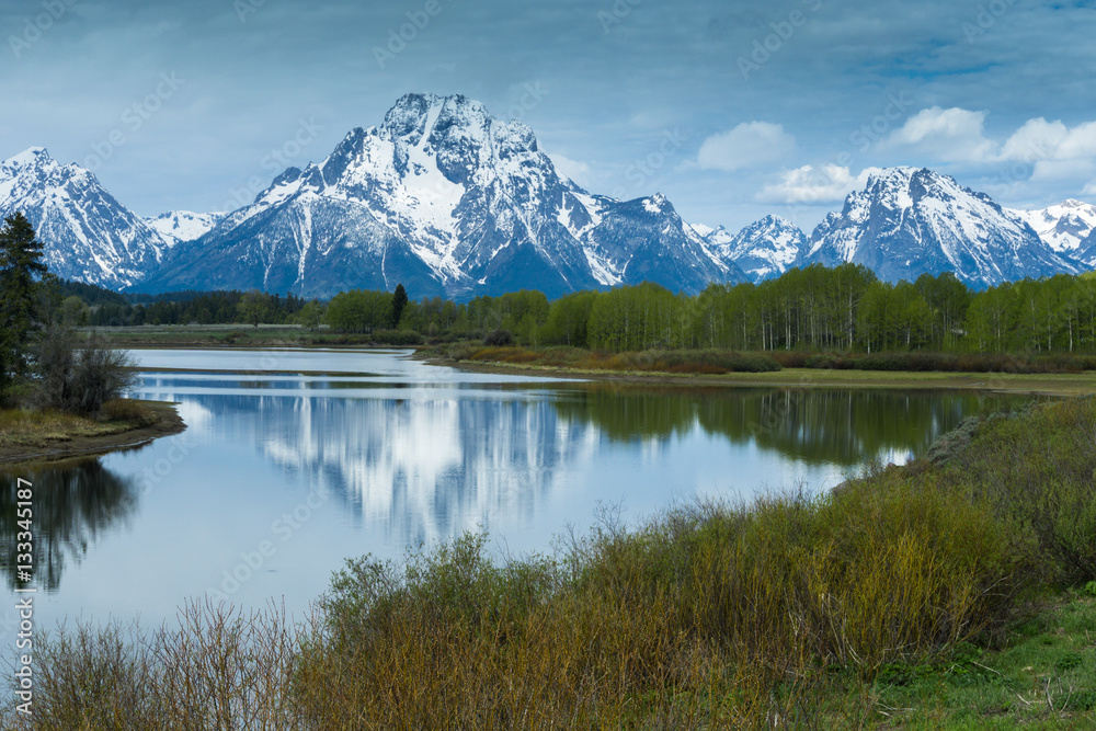 Mountain reflection in lake