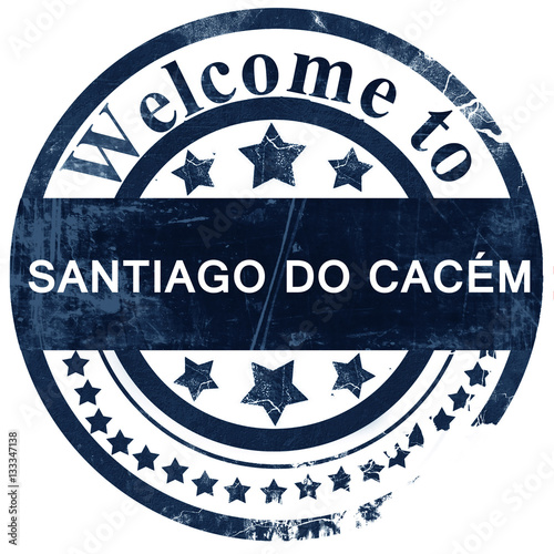 Santiago do cacem stamp on white background photo