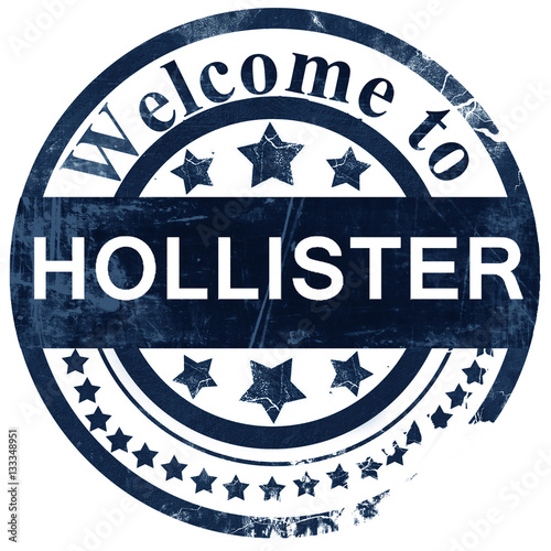 hollister stamp on white background photo