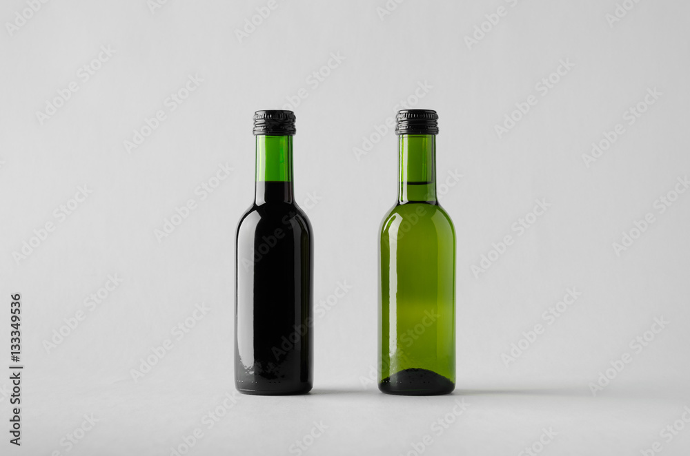 Wine Quarter/Mini Bottle Mock-Up - Two Bottles Wine Quarter/Mini Bottle Mock-Up - Two Bottles
