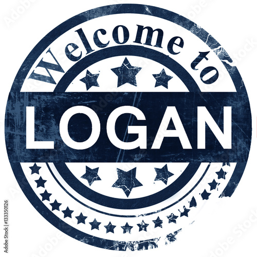 logan stamp on white background