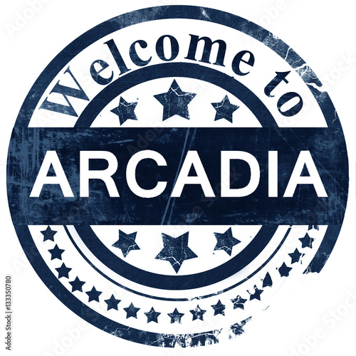 arcadia stamp on white background