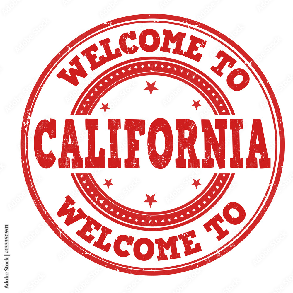 Welcome to California sign or stamp Welcome to California sign or stamp