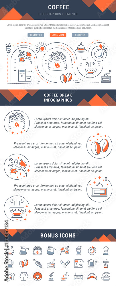 Obraz premium Website Banner and Landing Page Coffee