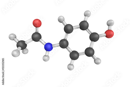 Billede på lærred Acetaminophen, also known as Paracetamol, a medication used to t
