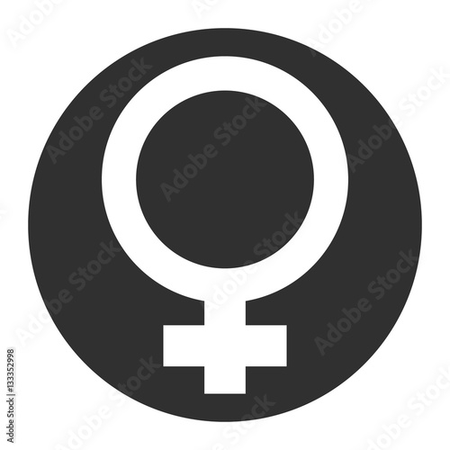 White female gender symbol isolated on gray and white background - Eps10 vector graphics and illustration