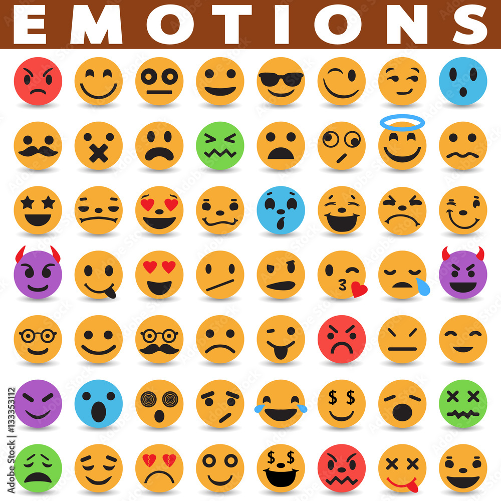 Emotions icons set.Vector Emotions icons set.Vector