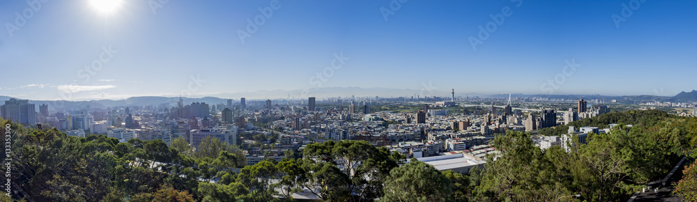 Aerial view of Taipei cityscape