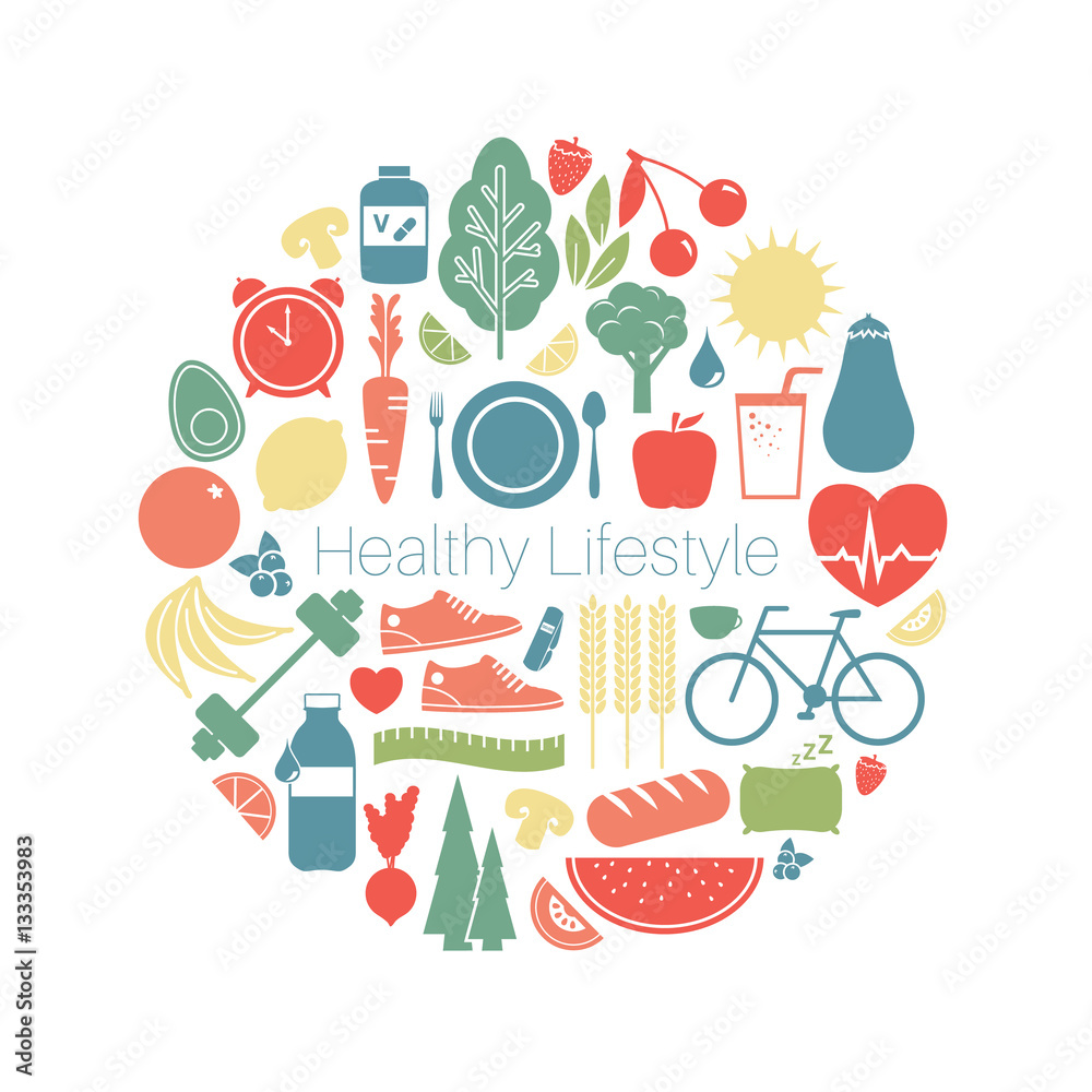 Healthy Lifestyle - Vector Illustration