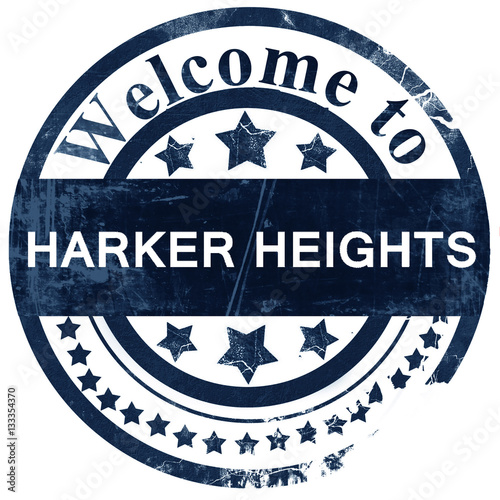 harker heights stamp on white background photo