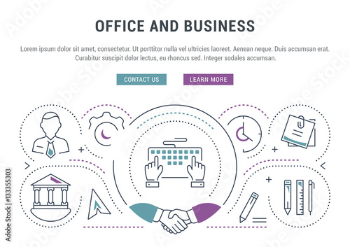 Website Banner and Landing Page Office and Business